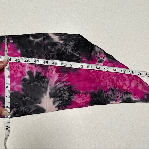 SILK Magenta watercolour artisan scarf/neckwrap handcrafted w love - Picture 8 of 9